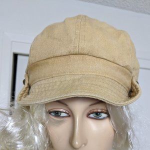 Tan Cabbie Style Hat